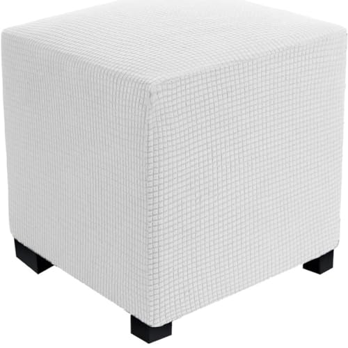 Hockerbezug Quadratisch 40x40/45x45/50x50 Ottomane Fußhocker Schonbezug Ottomane Bezüge Stretch Jacquard Hocker Fußhocker Protector Hockerabdeckung Mit Elastischem Boden ( Color : #22 , Size : 45x45x4 von JORTUIO