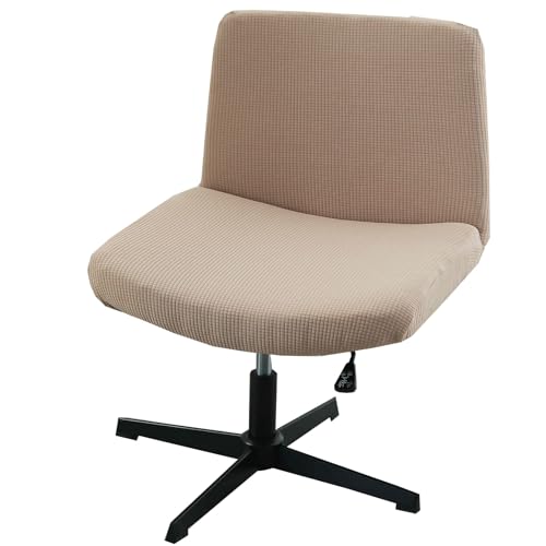 JORTUIO Armlose Stuhlhussen Drehstuhl Sitzbezüge Jacquard Stretch Stuhlbezug Bürostuhl Bezug Ohne Armlehne Rosa/braun/schwarz Armlose Stuhlabdeckung Abnehmbare Waschbarer (Color : #5) von JORTUIO