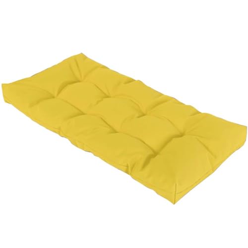 JORTUIO Bankauflage Sitzkissen Gartenkissen Bankkissen 90x50/100x50/110x50/120x50cm, Dicke Von 8-10cm,Sitzauflagen Loungekissen Sitzpolster Auflage Für Bänke/Gartenbank(Gelb,90x50cm) von JORTUIO