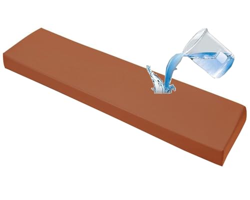 JORTUIO Bankkissen Bankauflage Outdoor Wasserfest Bankpolster Nach Maß Sitzkissen Sitzauflage Stuhlkissen Mit rutschfeste Abnehmbare,Dicke 5cm,für Fensterbank Garten Bank(Brown,80x40x5cm) von JORTUIO