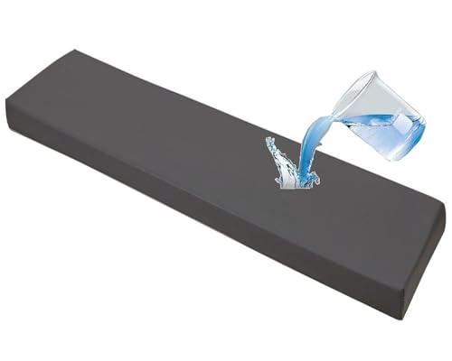 JORTUIO Bankkissen Bankauflage Outdoor Wasserfest Bankpolster Nach Maß Sitzkissen Sitzauflage Stuhlkissen Mit rutschfeste Abnehmbare,Dicke 5cm,für Fensterbank Garten Bank(Dark Gray,70x40x5cm) von JORTUIO