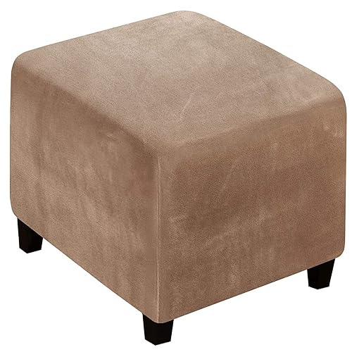 JORTUIO Ottomane Schonbezug Hockerbezug 40x40/50x50/60x60 Hocker Husse für Fußhocker Quadratisch, Stretch Bezug Ottomane Abdeckung Überzug Hocker Protector Waschbar Hockerabdeckung(#25,50x50x40cm) von JORTUIO