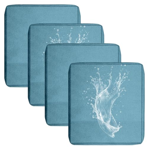 JORTUIO Outdoor Sofa Sitzkissenbezüge, 1/2/4 Stück Wasserdicht Sofabezug mit Reißverschluss, Sofa Überzug Sitzkissen Couch Überzug Abnehmbar Bezüge für Gartenpolster(Blue Gray,60x55x10cm4pcs) von JORTUIO