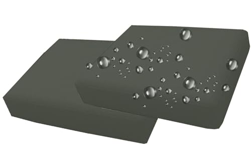 JORTUIO Outdoor Sofa Sitzkissenbezug 2/4er Set Wasserdicht mit Reißverschluss, Terrassenstuhl Sofakissen Bezug Abnehmbar, Wetterfest Sofabezug für Garten Möbel aus Rattan(Dark Gray,60x60x10cm 2pcs) von JORTUIO