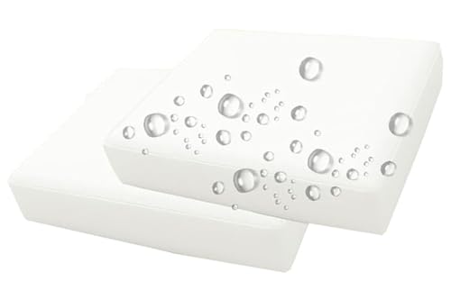 JORTUIO Outdoor Sofa Sitzkissenbezug 2/4er Set Wasserdicht mit Reißverschluss, Terrassenstuhl Sofakissen Bezug Abnehmbar, Wetterfest Sofabezug für Garten Möbel aus Rattan(Weiß,65x65x10cm 2pcs) von JORTUIO
