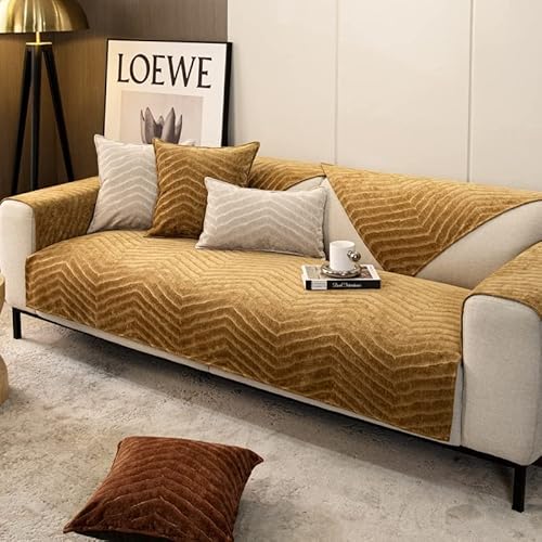 JORTUIO Samt Sofabezug 1 2 3 4 sitzer Sofa überwurfdecke Couchbezug Ecksofa L Form U Form Sofaschutz Hund/Katze Sofaschoner Anti-rutsch Pets Dog Sofahusse (Color : #22, Size : 110x160cm) von JORTUIO