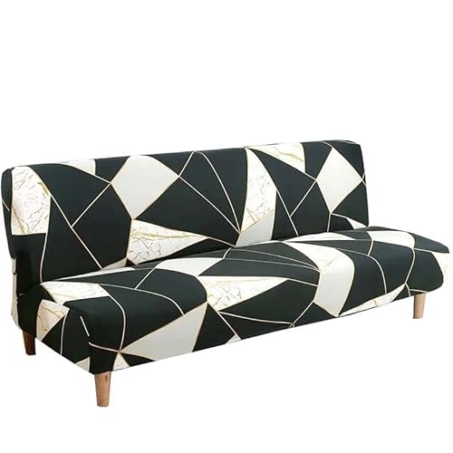 JORTUIO Sofabezug ohne Armlehne Stretch Couchbezug ohne Armlehne 3/2 sitzer Armless Schlafsofa-Bezüge Moderner Armless Futon Sofahusse Spandex Protector (Color : #12, Size : 120-150cm) von JORTUIO