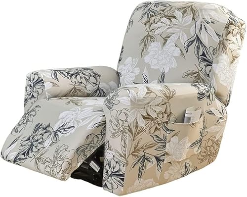 JORTUIO Stretch Husse für Relaxsessel Sessel Bezug,4-Teilig Sesselschoner, Elastisch Bezug für Fernsehsessel Liege Sessel Schaukelstuhl Relaxstuhl Sessel-Überwürfe (Color : Z) von JORTUIO