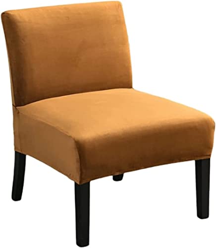 JORTUIO Stretch Sesselhussen Ohne Armlehnen, Weich Husse Überzug ​für Clubsessel Sofabezug Samt Freizeit Armless Chair Sesselbezug Abnehmbare (Schwarz) (Color : T, Size : 2 Stücke) von JORTUIO