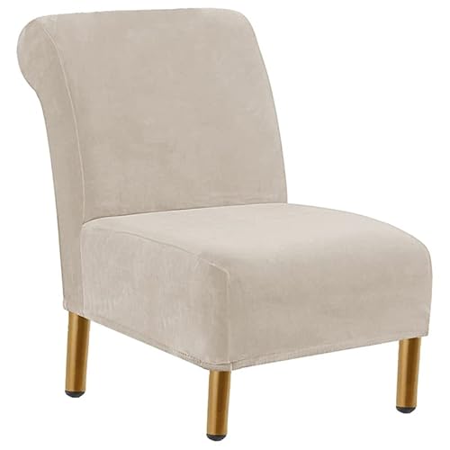 JORTUIO Stuhlhussen Ohne Armlehnen 1 Sitzer, Stretch Sesselbezug Weich Husse Überzug für Clubsessel Sofabezug Samt Freizeit Armless Chair Sesselbezug Abnehmbare, Waschbar -Schwarz von JORTUIO