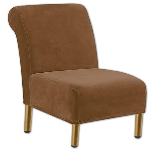 JORTUIO Stuhlhussen Ohne Armlehnen 1 Sitzer, Stretch Sesselbezug Weich Husse Überzug für Clubsessel Sofabezug Samt Freizeit Armless Chair Sesselbezug Abnehmbare, Waschbar -Schwarz von JORTUIO