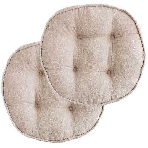 JORTUIO Stuhlkissen 1/2/4er Set Rund Filz Sitzkissen 45 cm Sitzauflagen, Dicke 8cm Sitzkissen Weiche rutschfesten, für Outdoor Indoor Gartenstuhl, Küche Esszimmerstuhl(#6,45cm/18 2pcs) von JORTUIO