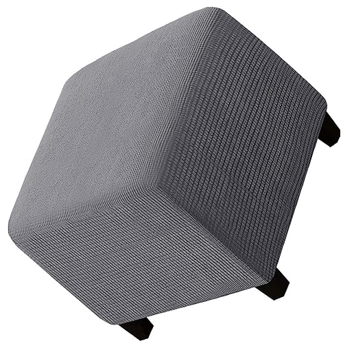 Ottomane Fußhocker Schonbezug Hockerbezug Quadratisch 40x40/50x50/60x60 Stretch Samt Husse für Fußhocker Ottomanischer Hocker-Bezug Überzug Hocker Protector Waschbar ( Color : #1 , Size : 40x40x40cm ) von JORTUIO