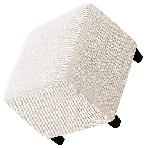 Ottomane Fußhocker Schonbezug Hockerbezug Quadratisch 40x40/50x50/60x60 Stretch Samt Husse für Fußhocker Ottomanischer Hocker-Bezug Überzug Hocker Protector Waschbar ( Color : #11 , Size : 50x50x40cm von JORTUIO