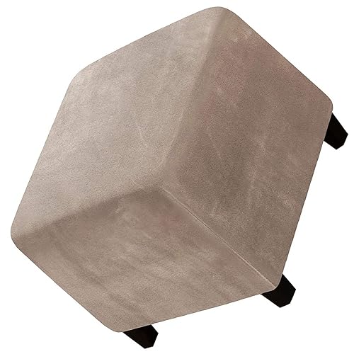 Ottomane Fußhocker Schonbezug Hockerbezug Quadratisch 40x40/50x50/60x60 Stretch Samt Husse für Fußhocker Ottomanischer Hocker-Bezug Überzug Hocker Protector Waschbar ( Color : #17 , Size : 40x40x40cm von JORTUIO