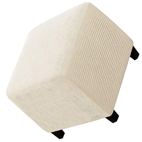 Ottomane Fußhocker Schonbezug Hockerbezug Quadratisch 40x40/50x50/60x60 Stretch Samt Husse für Fußhocker Ottomanischer Hocker-Bezug Überzug Hocker Protector Waschbar ( Color : #2 , Size : 60x60x40cm ) von JORTUIO