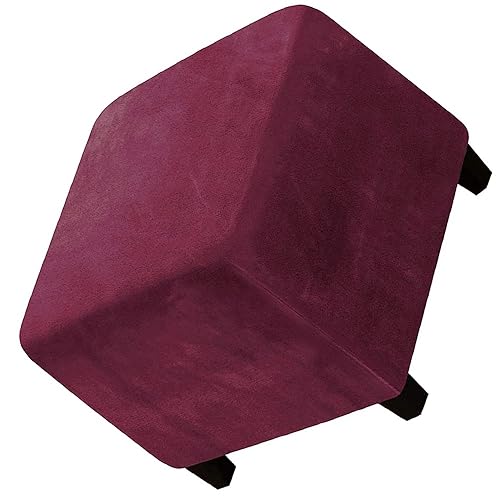 Ottomane Fußhocker Schonbezug Hockerbezug Quadratisch 40x40/50x50/60x60 Stretch Samt Husse für Fußhocker Ottomanischer Hocker-Bezug Überzug Hocker Protector Waschbar ( Color : #20 , Size : 40x40x40cm von JORTUIO