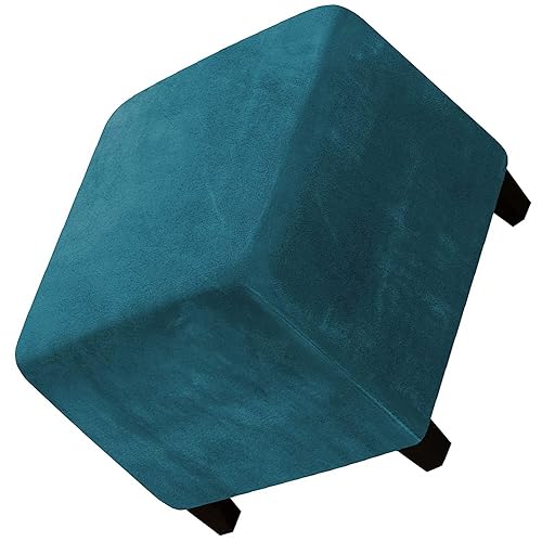 Ottomane Fußhocker Schonbezug Hockerbezug Quadratisch 40x40/50x50/60x60 Stretch Samt Husse für Fußhocker Ottomanischer Hocker-Bezug Überzug Hocker Protector Waschbar ( Color : #22 , Size : 30x30x40cm von JORTUIO