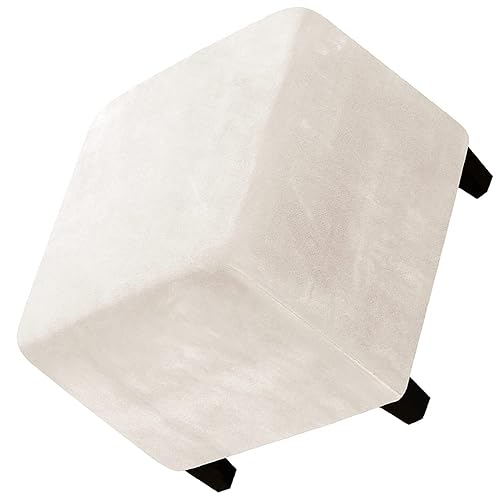 Ottomane Fußhocker Schonbezug Hockerbezug Quadratisch 40x40/50x50/60x60 Stretch Samt Husse für Fußhocker Ottomanischer Hocker-Bezug Überzug Hocker Protector Waschbar ( Color : #23 , Size : 50x50x40cm von JORTUIO