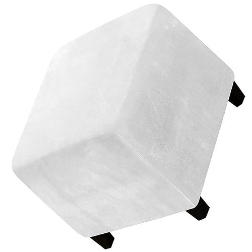 Ottomane Fußhocker Schonbezug Hockerbezug Quadratisch 40x40/50x50/60x60 Stretch Samt Husse für Fußhocker Ottomanischer Hocker-Bezug Überzug Hocker Protector Waschbar ( Color : #24 , Size : 60x60x40cm von JORTUIO