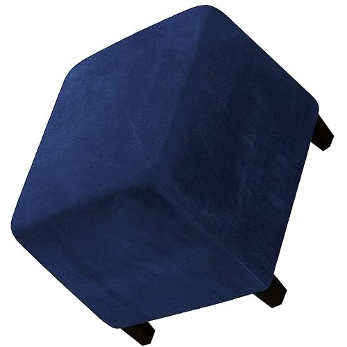 Ottomane Fußhocker Schonbezug Hockerbezug Quadratisch 40x40/50x50/60x60 Stretch Samt Husse für Fußhocker Ottomanischer Hocker-Bezug Überzug Hocker Protector Waschbar ( Color : #27 , Size : 40x40x40cm von JORTUIO