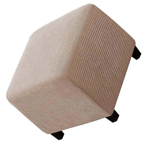 Ottomane Fußhocker Schonbezug Hockerbezug Quadratisch 40x40/50x50/60x60 Stretch Samt Husse für Fußhocker Ottomanischer Hocker-Bezug Überzug Hocker Protector Waschbar ( Color : #7 , Size : 60x60x40cm ) von JORTUIO