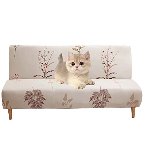 Sofabezug Ohne Armlehnen 2/3 Sitzer Futon-Sofa-Sitzbezüge ohne Armlehnen Moderner Druck Stretch Bettcouch Schonbezug Rutschfeste Spandex Elastisch Armloser Couch überzug ( Color : #8 , Size : 160-190c von JORTUIO