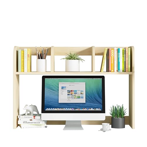 JOSIAHCQ Schreibtisch Regal Tischregal Bücherregal Klein Aufsatzregal Multifunktionales Regal aus Holz für Zuhause Büro Computertisch(100x21x62cm/39.4x8.2x24.4in) von JOSIAHCQ