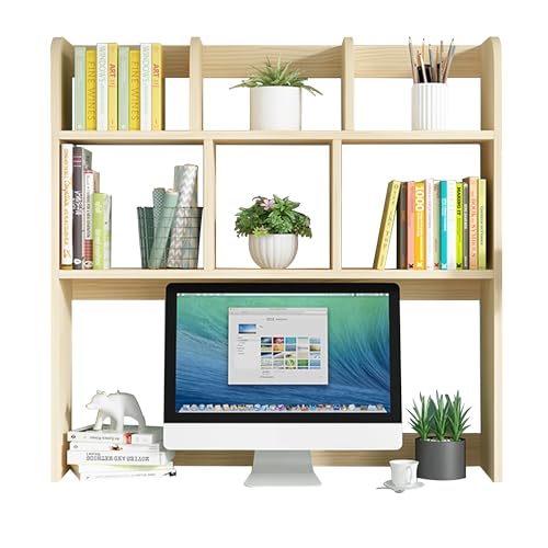 JOSIAHCQ Schreibtisch Regal Tischregal Bücherregal Klein Aufsatzregal Multifunktionales Regal aus Holz für Zuhause Büro Computertisch(90x21x93cm/35.4x8.2x36.6in) von JOSIAHCQ