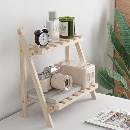 JOSIAHCQ Schreibtischregal Holz 2-Stufiges Tischregal Schreibtisch Regalaufsatz Küchenregal Aufsatzregal für Küche Büro Zuhause Arbeitszimmer Wohnheim(80cm/31.5in) von JOSIAHCQ