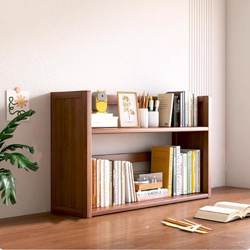 JOSIAHCQ Tischregal Schreibtisch Regalaufsatz Schreibtischregal Bücherregal Kleines Regal Küchenregal für Schule Büro Zuhause Arbeitszimmer Wohnheim(Brown/2 Tier,50cm/19.7in) von JOSIAHCQ