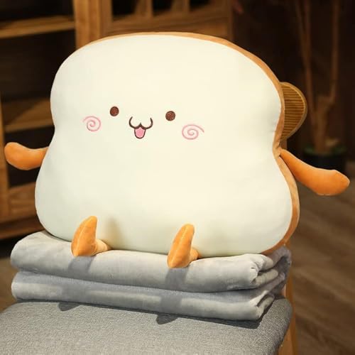 JOSON Toast Brot Kissen Dual-use 3-in-1-Kissen Decke Toast Sofa Kissen Home Decoration (Happy) von JOSON
