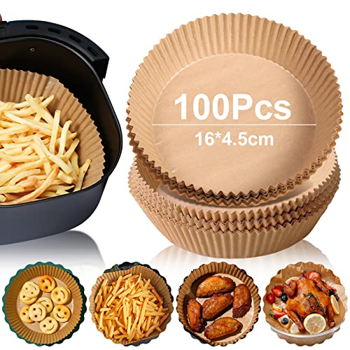 JOSPL 100 Stück Backpapier Airfryer,Luftfritteuse Pergamentpapier Air Fryer Antihaft Einweg-Papier-Liner Backen Zubehör Backpapier,Backen Zubehör Backpapier Aus Papier,für Ofen, Mikrowelle(16*4.5cm) von JOSPL