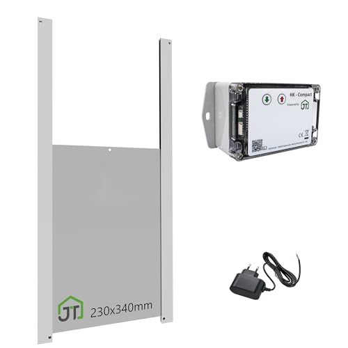 JOSTechnik - HK-Compact mit 230x340 Hühnerklappe; Hühnerklappe mit Lichtsensor 12V; automatische Hühnertür; Dämmerungsgesteuert in verschiedenen Klappengrößen (Hühner 230x340) von JOSTechnik