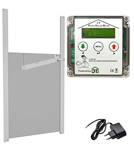 JOSTechnik Poultry House Butler PHB2 mit Steckernetzteil Entenklappe mit Selbstverriegelung 300x450 mm Klappensteuerung, Lichtsteuerung, Lichtsimulation, steuert Lüftung und Heizung im Stall von JOSTechnik