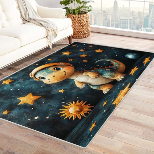JOSUE 3D Teppich Tier Carpet Abstrakter Sternenhimmel ideal fürs Wohnzimmer, Schlafzimmer und Kinderzimmer auch als Badematte Rug(Gelb 68)-240x300cm von JOSUE