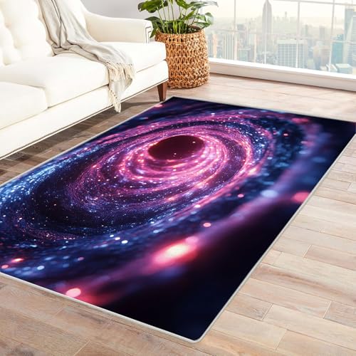 JOSUE 3D Teppich Vintage Boho Rétro Carpet Sternenhimmel Abstrakt ideal fürs Wohnzimmer, Schlafzimmer und Kinderzimmer auch als Badematte(Lila 32)-150x180cm von JOSUE
