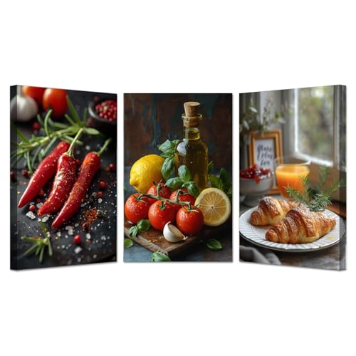 JOSUE 3er Set KüChenbilder Modern Pflanzliche Lebensmittel Leinwandbilder Wohnzimmer,Gelb, Rot Bild Kunstdrucke Wohnzimmer Wanddekoration Deko Xxl-20x30cmx3 Gerahmt JOSUE 3er Set KüChenbilder Modern Pflanzliche Lebensmittel Leinwandbilder Wohnzimmer,Gelb, Rot Bild Kunstdrucke Wohnzimmer Wanddekoration Deko Xxl-20x30cmx3 Gerahmt von JOSUE