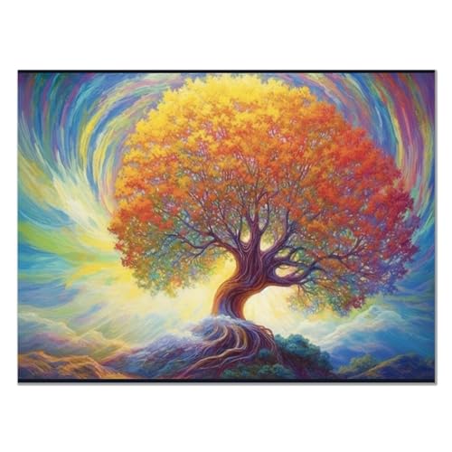 JOSUE Baum des Lebens Leinwand-wandbilder wohnzimmer, Bäume Natur Orange, Lila Bilder FüR Badezimmer Schlafzimmer Wohnzimmer Raumdekoration -40x60cm Ungerahmt von JOSUE