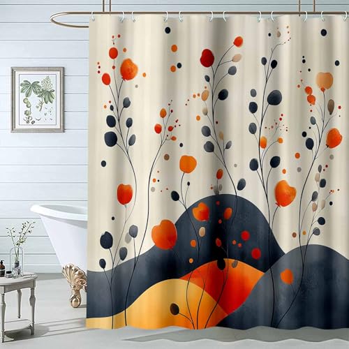JOSUE Boho-Farben-Blumen-Kunst-Badevorhang Bohème Duschvorhäng Wasserdicht Polyester Stoff Waschbar Bad Vorhang mit 12 Haken für Badezimmer-H200 x B200 cm JOSUE Boho-Farben-Blumen-Kunst-Badevorhang Bohème Duschvorhäng Wasserdicht Polyester Stoff Waschbar Bad Vorhang mit 12 Haken für Badezimmer-H200 x B200 cm von JOSUE