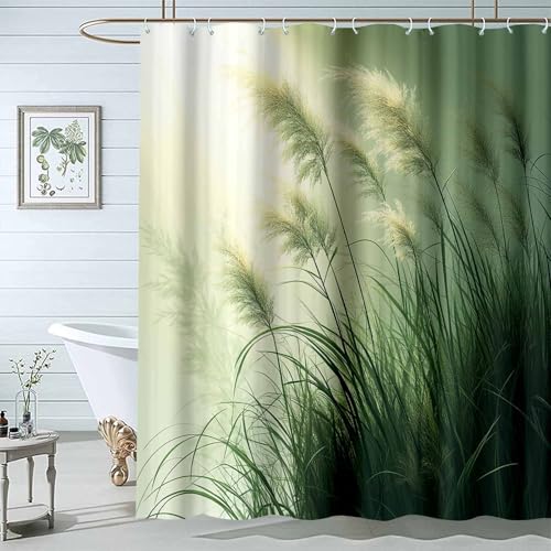 JOSUE Botanisches Türkisblau Duschvorhang, Minimalistisch Aquarell-botanischer Badezimmer-Vorhang-wasserdichter Wannen-Elegent-Duschvorhang mit Haken-H200 x B240 cm JOSUE Botanisches Türkisblau Duschvorhang, Minimalistisch Aquarell-botanischer Badezimmer-Vorhang-wasserdichter Wannen-Elegent-Duschvorhang mit Haken-H200 x B240 cm von JOSUE