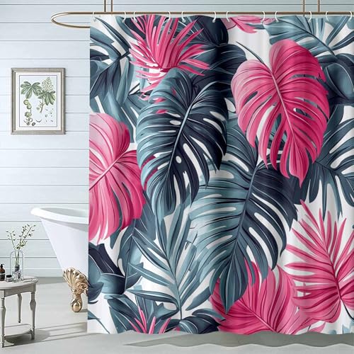 JOSUE Duschvorhang Blumen Pflanzen Blatt Aquarell-botanischer Badezimmer-Vorhang-wasserdichter Wannen-Elegent-Duschvorhang mit Haken-H200 x B120 cm JOSUE Duschvorhang Blumen Pflanzen Blatt Aquarell-botanischer Badezimmer-Vorhang-wasserdichter Wannen-Elegent-Duschvorhang mit Haken-H200 x B120 cm von JOSUE