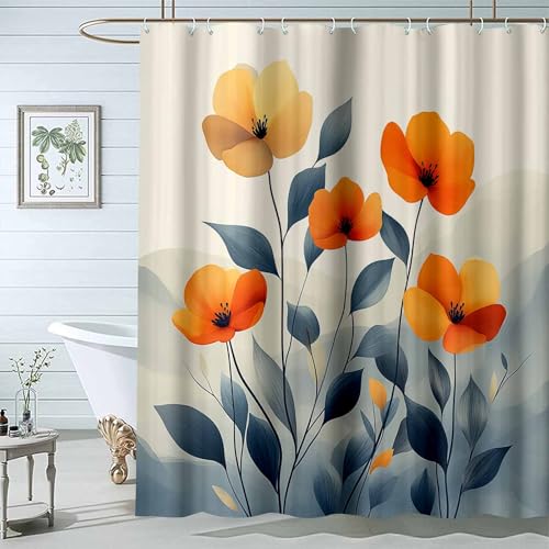 JOSUE Duschvorhang Wildblumen Botanische Blumen Natur Floral Badezimmer Dekor Ästhetisch Neutral Bad-Set Boho Badezimmer-H200 x B150 cm JOSUE Duschvorhang Wildblumen Botanische Blumen Natur Floral Badezimmer Dekor Ästhetisch Neutral Bad-Set Boho Badezimmer-H200 x B150 cm von JOSUE