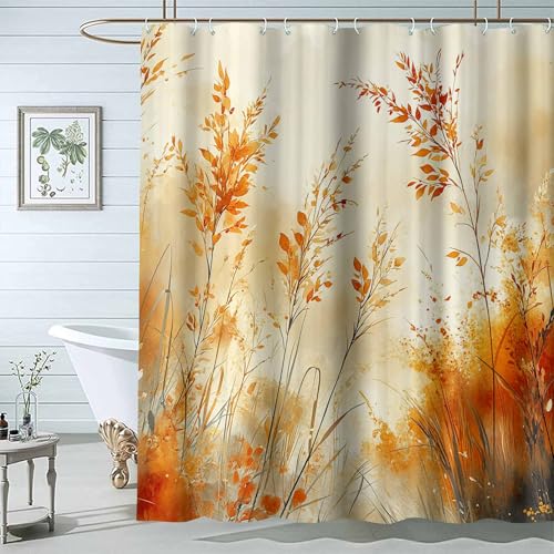 JOSUE Duschvorhang mit Blumenmuster Herbst Duschvorhäng Wasserdicht Polyester Stoff Waschbar Bad Vorhang mit 12 Haken für Badezimmer-H200 x B180 cm JOSUE Duschvorhang mit Blumenmuster Herbst Duschvorhäng Wasserdicht Polyester Stoff Waschbar Bad Vorhang mit 12 Haken für Badezimmer-H200 x B180 cm von JOSUE