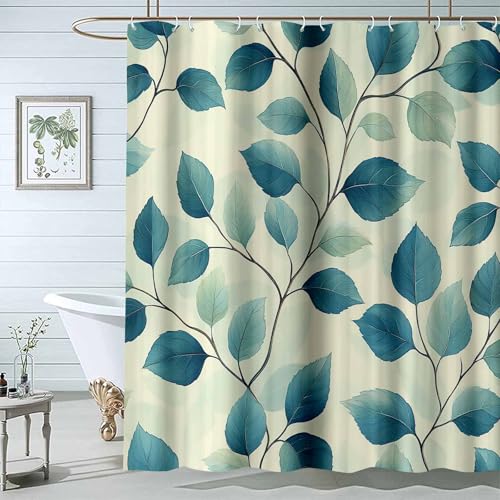 JOSUE Garten Kulisse Duschvorhang Grün Botanik Blätter Blätter Duschvorhäng Wasserdicht Polyester Stoff Waschbar Bad Vorhang mit 12 Haken für Badezimmer-H200 x B240 cm JOSUE Garten Kulisse Duschvorhang Grün Botanik Blätter Blätter Duschvorhäng Wasserdicht Polyester Stoff Waschbar Bad Vorhang mit 12 Haken für Badezimmer-H200 x B240 cm von JOSUE