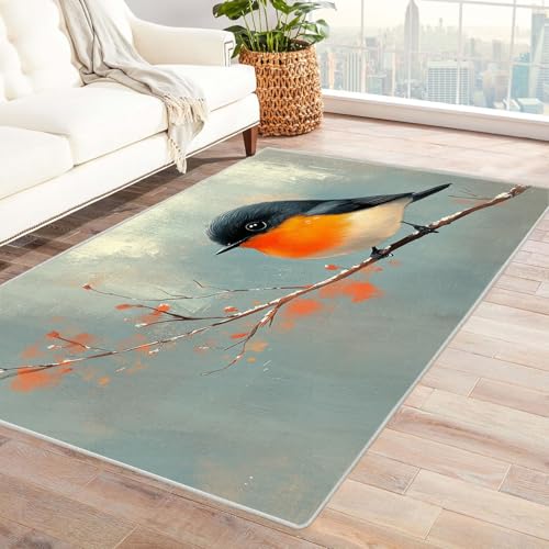 JOSUE Generic Weicher Teppich 3D Tier Carpet Minimalistische Tiere Teppiche für Schlafzimmer Esszimmer rutschfest Weich Modern Teppich Groß(Gelb 70)-210x270cm von JOSUE