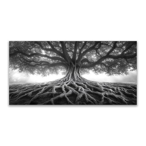 JOSUE Leinwand Bilder Groß XXL Wanddeko Wohnzimmer Deko, Minimalismus Abstrakt Wanddeko Aesthetic Schlafzimmer Badezimmer Büro Zimmer - 80x160cm Ungerahmt(Schwarz) von JOSUE