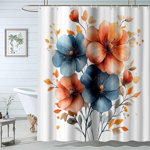 JOSUE Moderne Pflanzen Grau Duschvorhang Blumen Duschvorhäng Wasserdicht Polyester Stoff Waschbar Bad Vorhang mit 12 Haken für Badezimmer-H200 x B280 cm JOSUE Moderne Pflanzen Grau Duschvorhang Blumen Duschvorhäng Wasserdicht Polyester Stoff Waschbar Bad Vorhang mit 12 Haken für Badezimmer-H200 x B280 cm von JOSUE