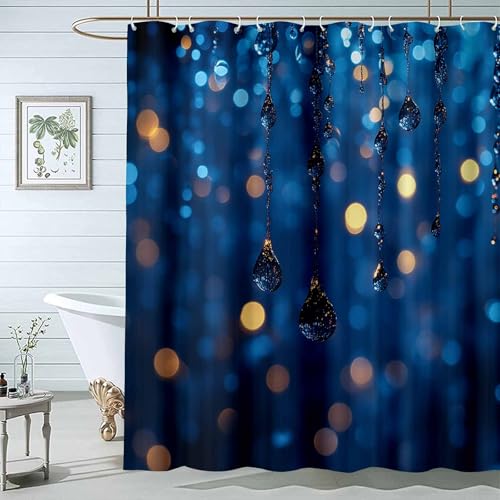 JOSUE Neutral Duschvorhang Modern Stoffliches Gewebe Badezimmerdekorationsset mit Haken-H200 x B150 cm von JOSUE