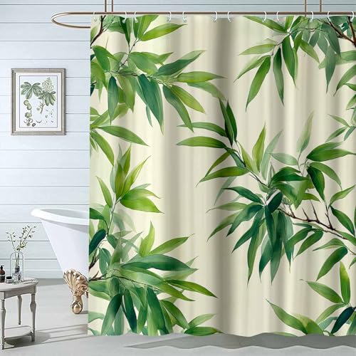 JOSUE Pflanzen Duschvorhang Minimalist Botanischer Grauer Badezimmervorhang Wasserdichter Badewannenvorhang-H200 x B200 cm JOSUE Pflanzen Duschvorhang Minimalist Botanischer Grauer Badezimmervorhang Wasserdichter Badewannenvorhang-H200 x B200 cm von JOSUE